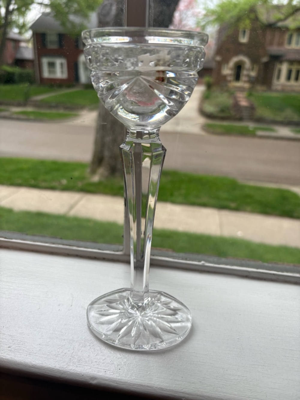 Waterford Clear Crystal Cut-Glass Candlestick Holder